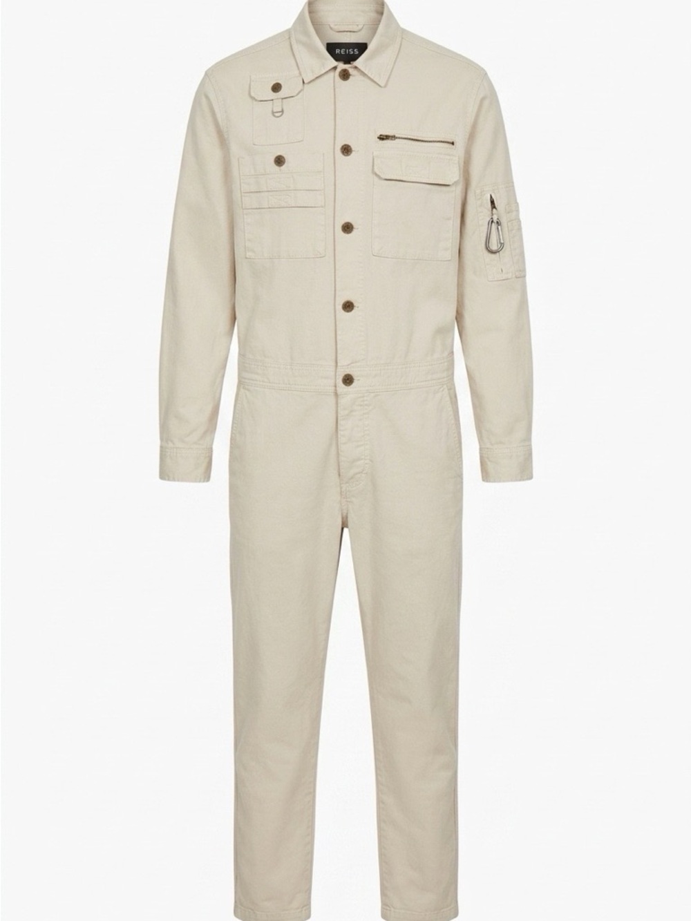 Banana  Republic Cream Flight/Utility Jumpsuit